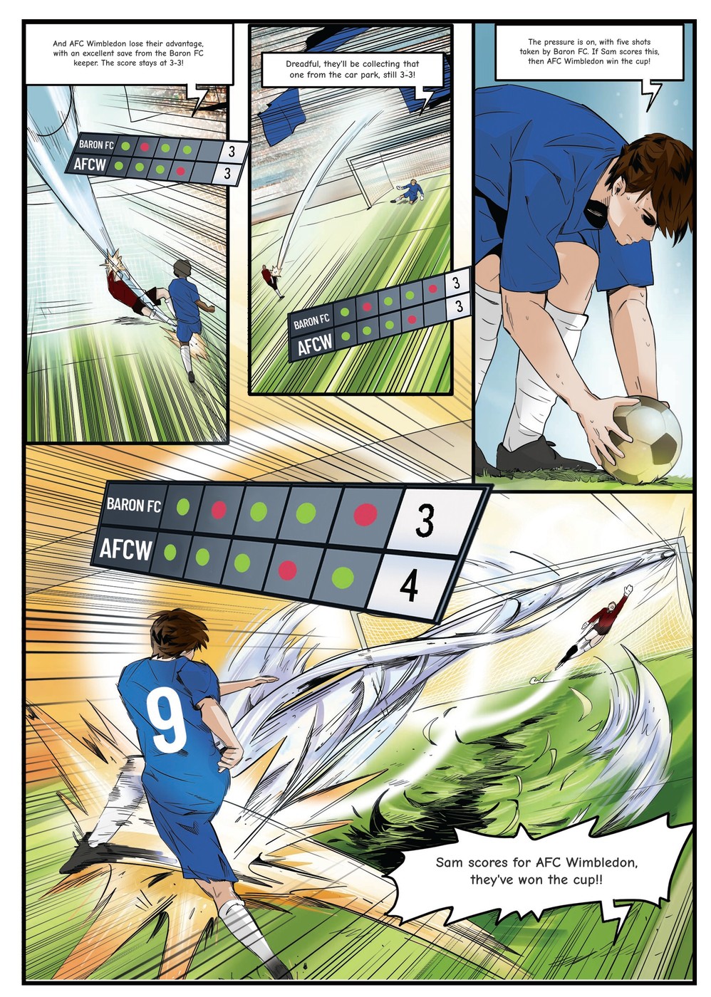 Your child gets scouted by AFC Wimbledon — a page from the personalised book
