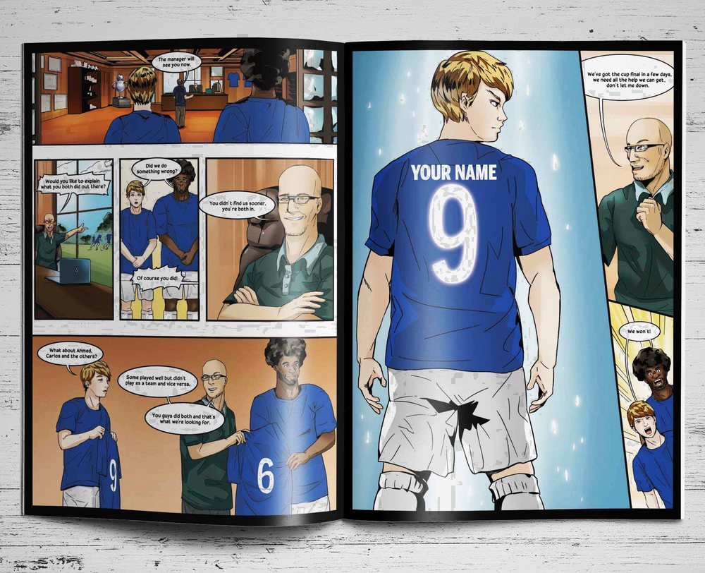 Your child gets scouted by Birmingham City — a page from the personalised book