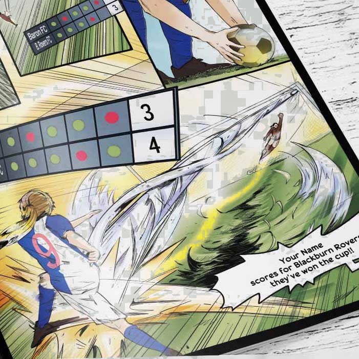 Playing in the cup final — a page from the personalised Blackburn Rovers book