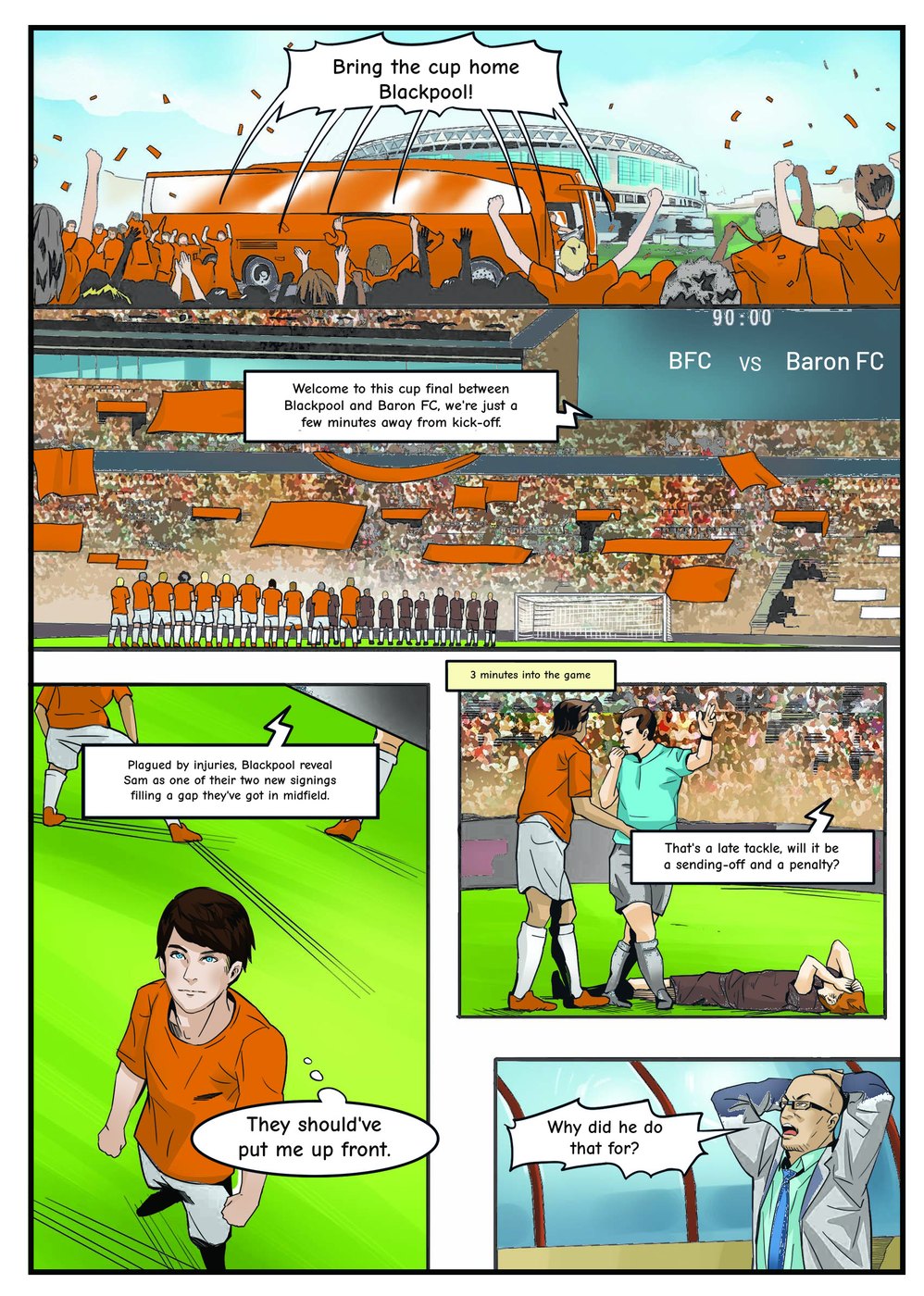 A page from inside the personalised Blackpool book