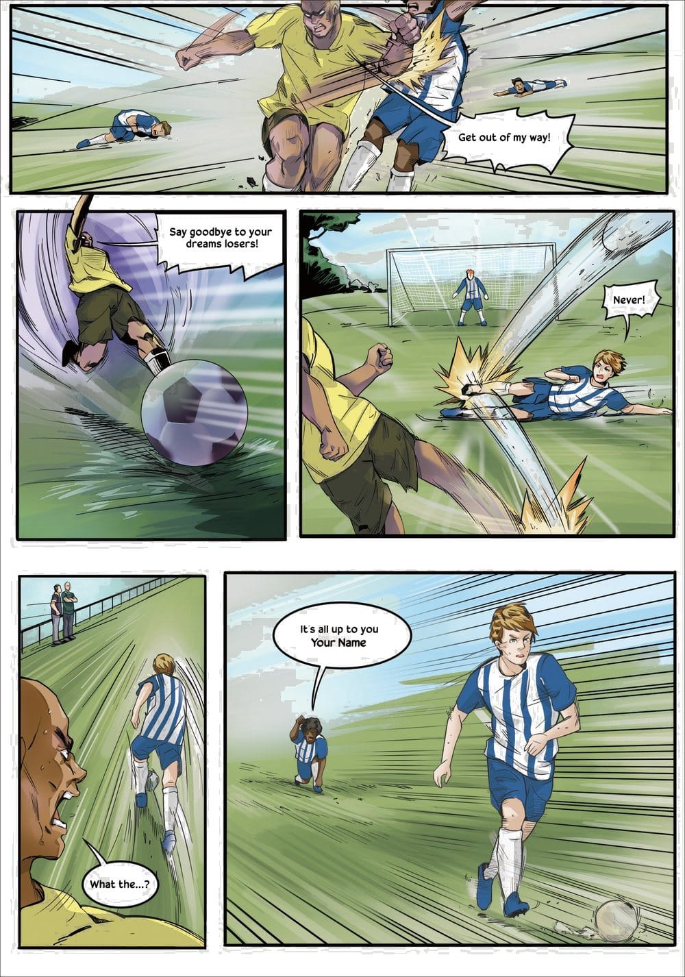 Playing in the cup final — a page from the personalised Brighton & Hove Albion book