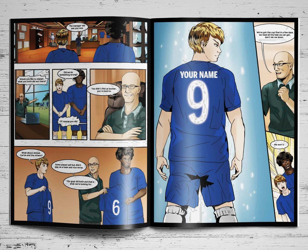 A page from inside the personalised Cardiff City book