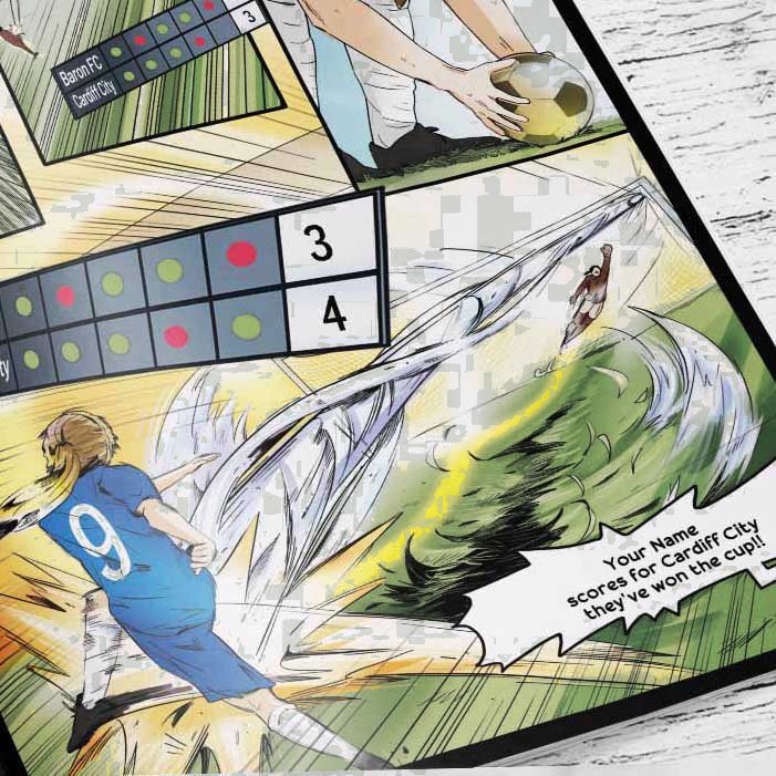 A page from inside the personalised Cardiff City book