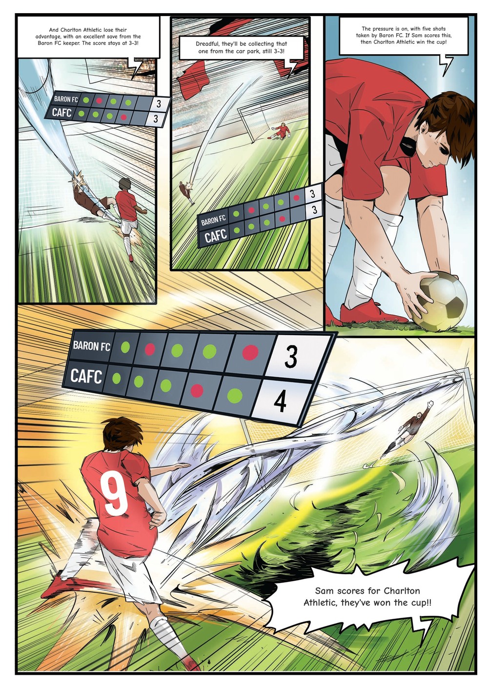 A page from inside the personalised Charlton Athletic book