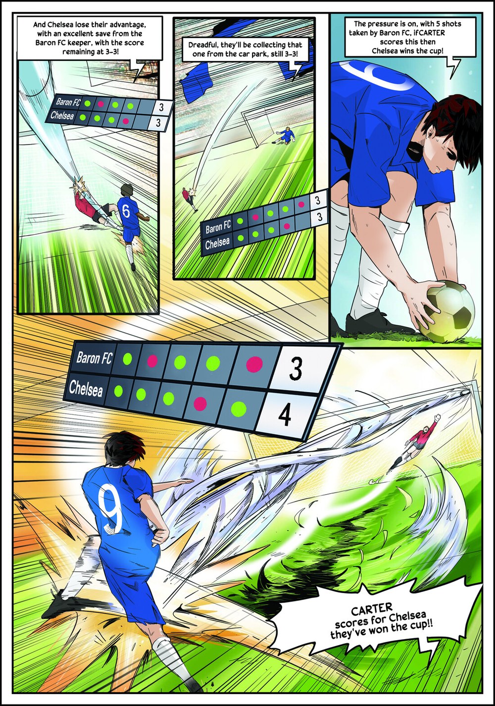 A page from inside the personalised Chelsea book