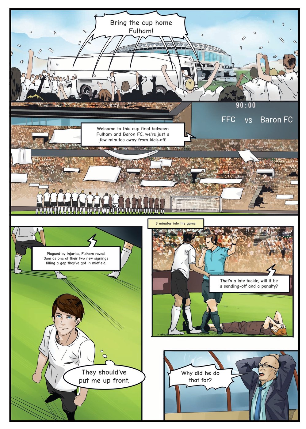 A page from inside the personalised Fulham book