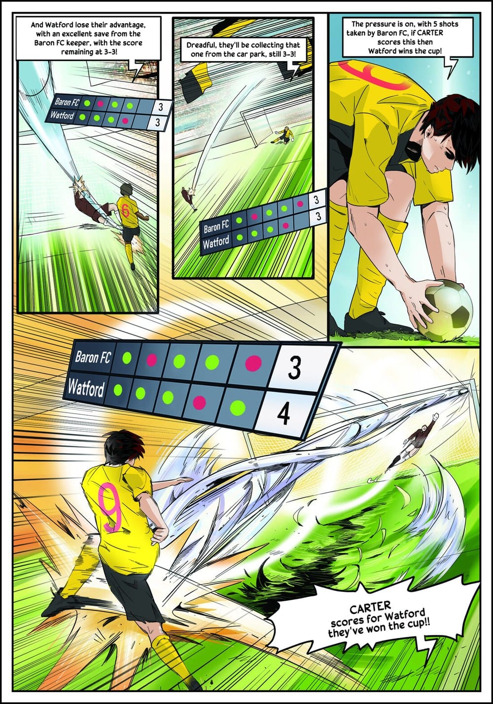 A page from inside the personalised Watford book