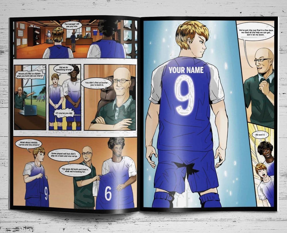 Your child gets scouted by Wigan Athletic — a page from the personalised book