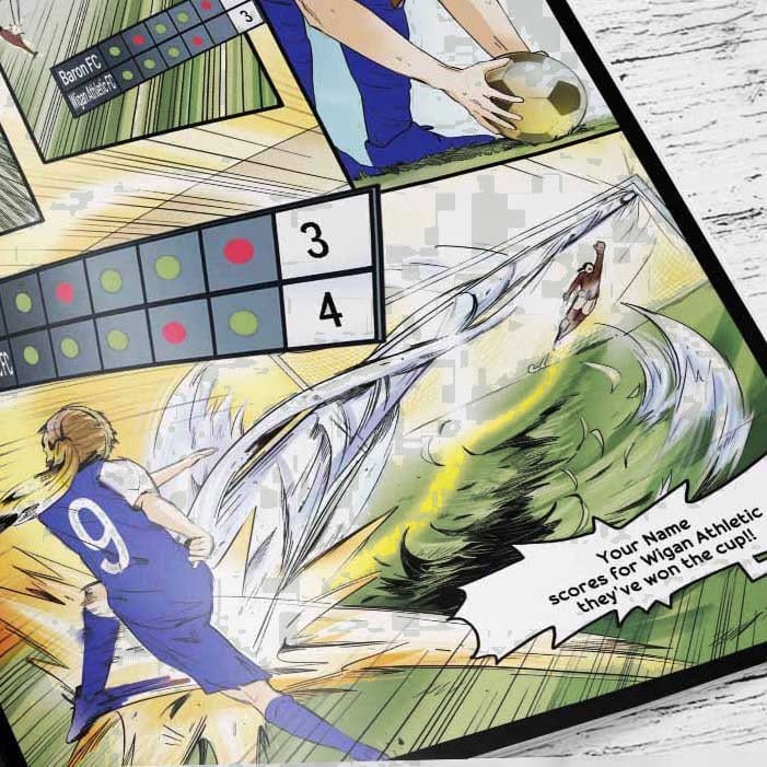Playing in the cup final — a page from the personalised Wigan Athletic book