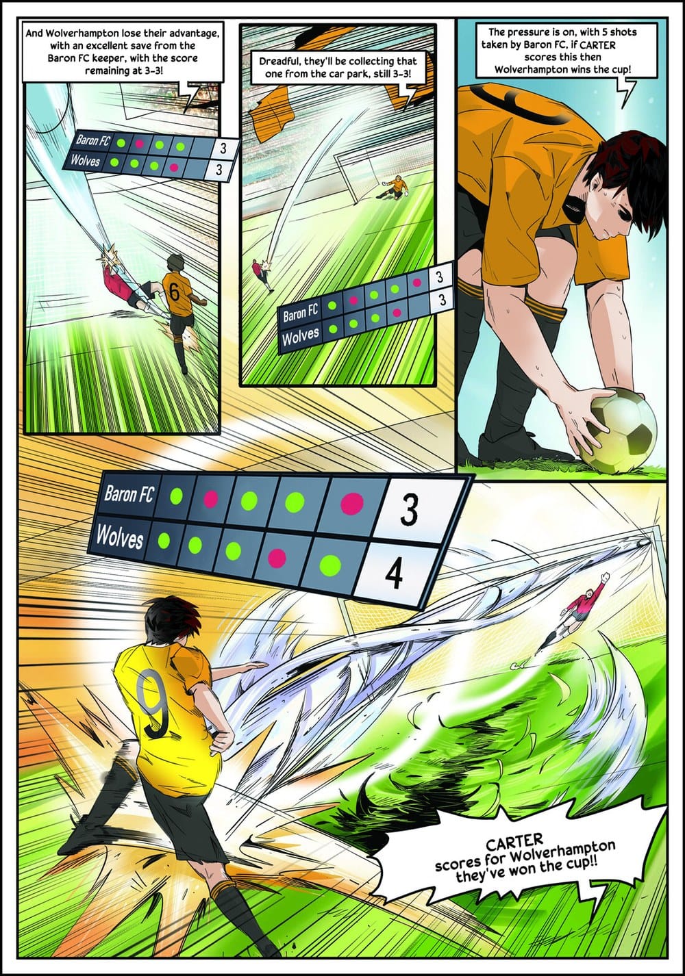 A page from inside the personalised Wolverhampton Wanderers book