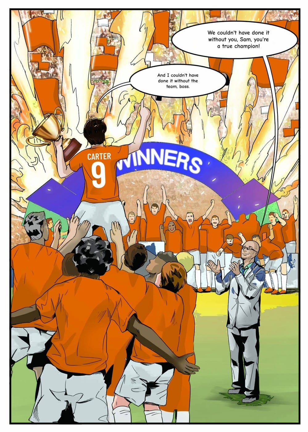 The winning moment — a page from the personalised Blackpool book