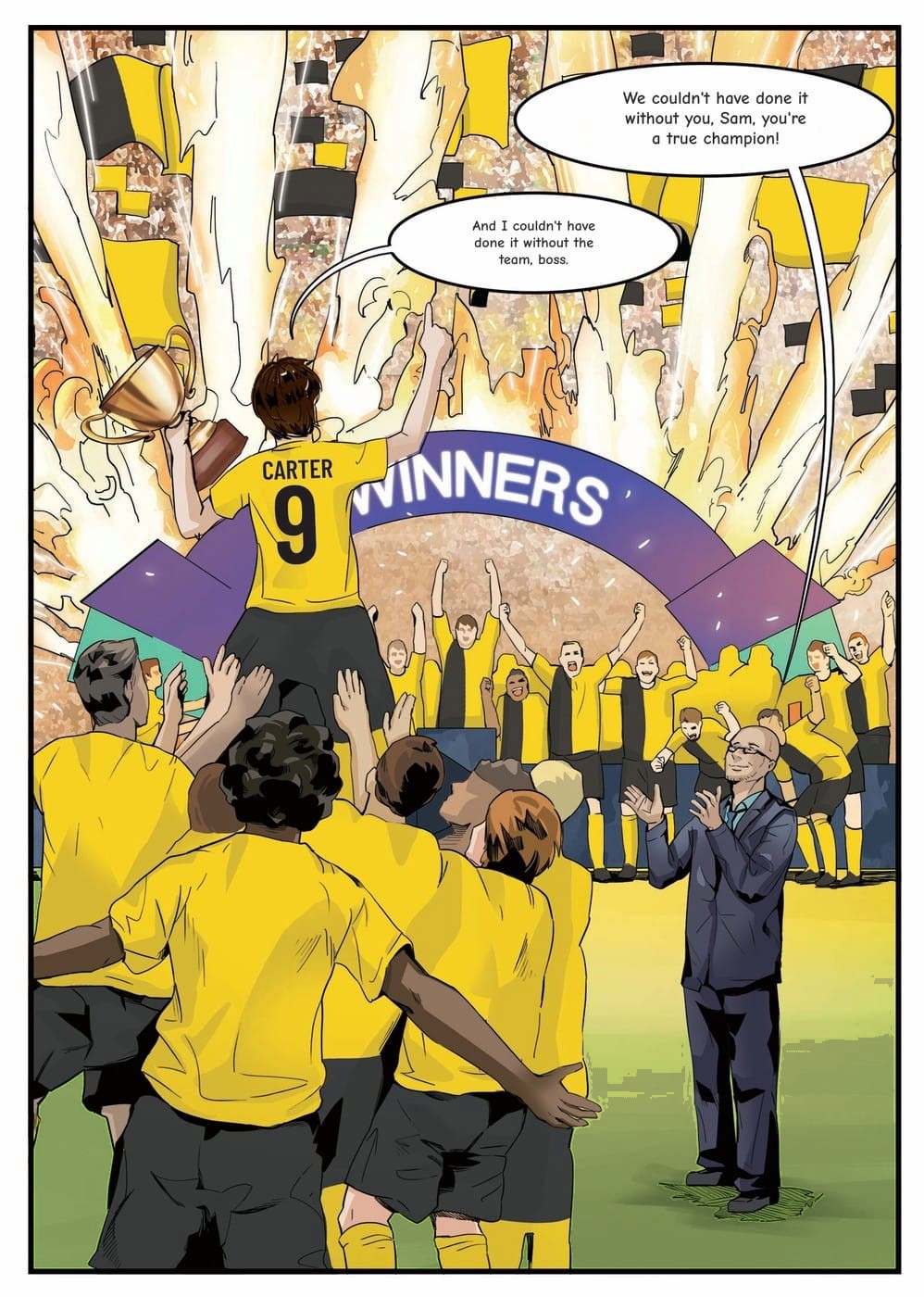 The winning moment — a page from the personalised Borussia Dortmund book
