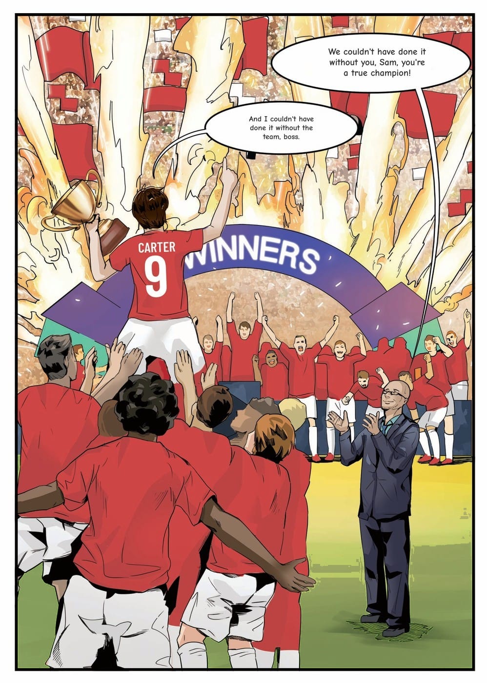 The winning moment — a page from the personalised Charlton Athletic book