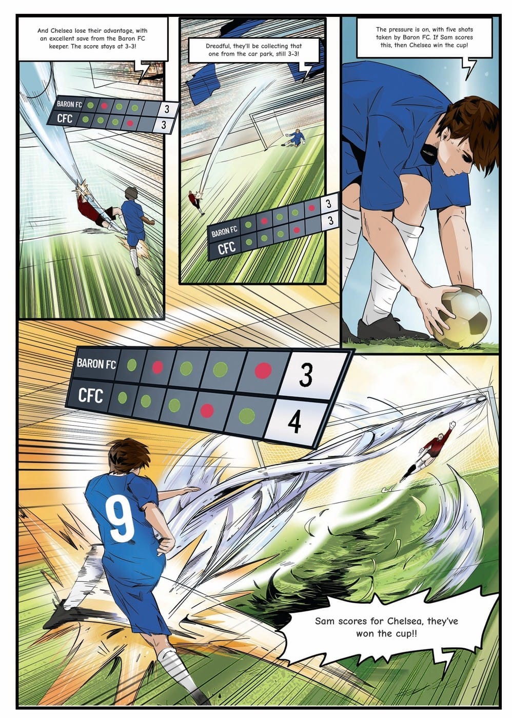 Playing in the cup final — a page from the personalised Chelsea book