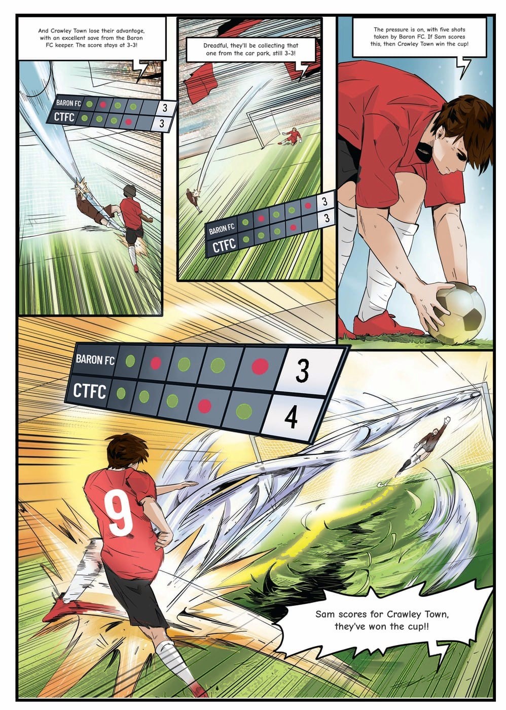 Playing in the cup final — a page from the personalised Crawley Town book