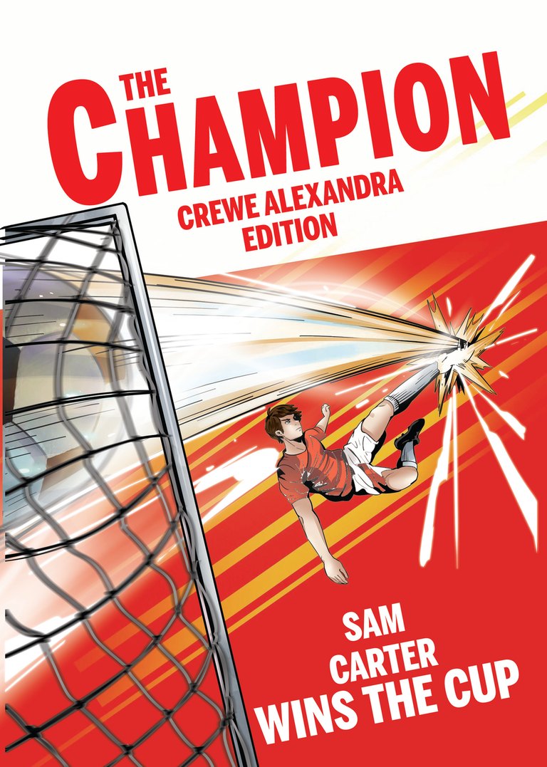 Personalised Crewe Alexandra football storybook cover with a boy hero named Your Name