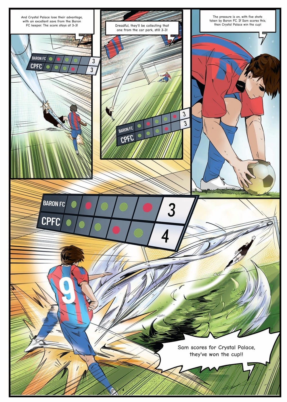 Playing in the cup final — a page from the personalised Crystal Palace book