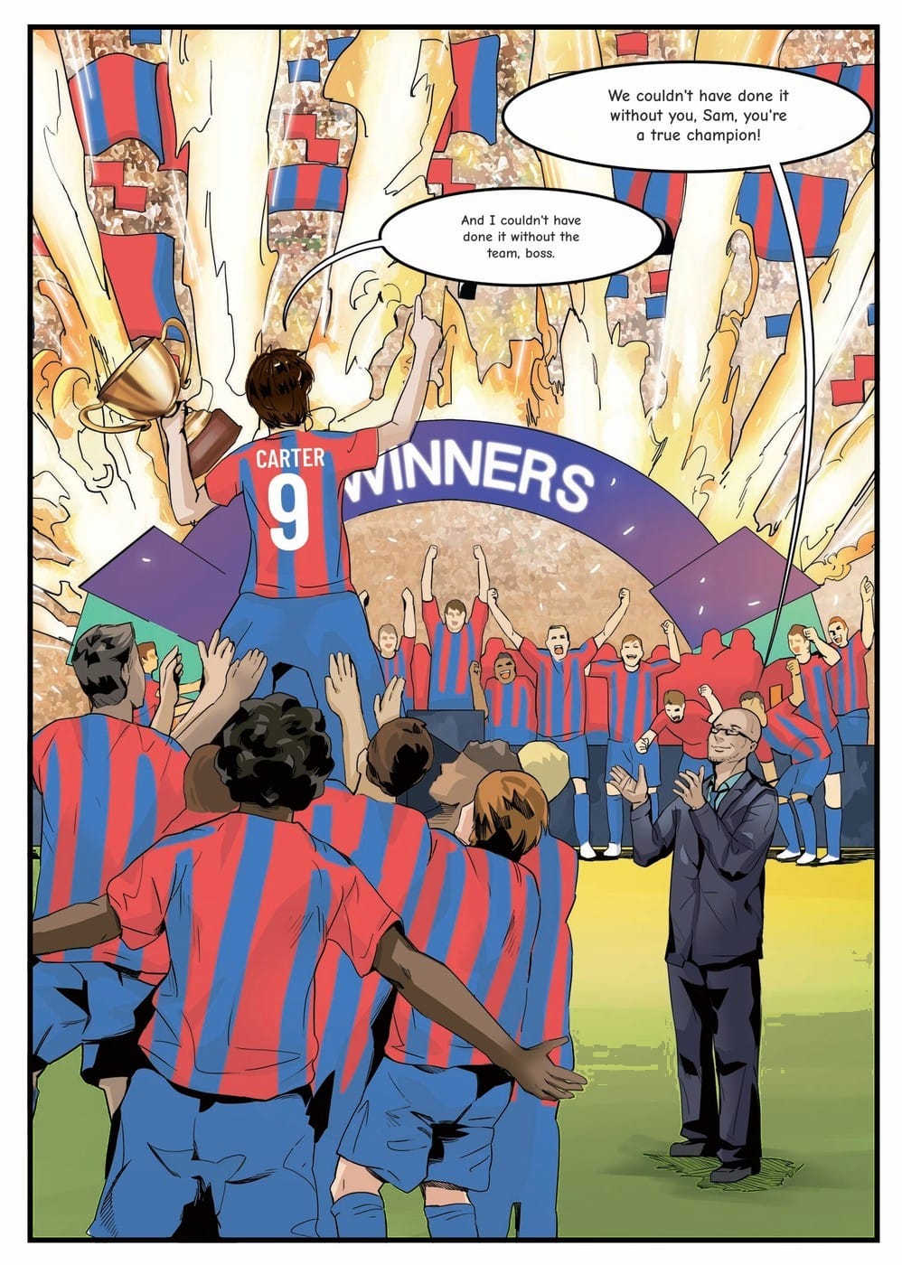 The winning moment — a page from the personalised Crystal Palace book