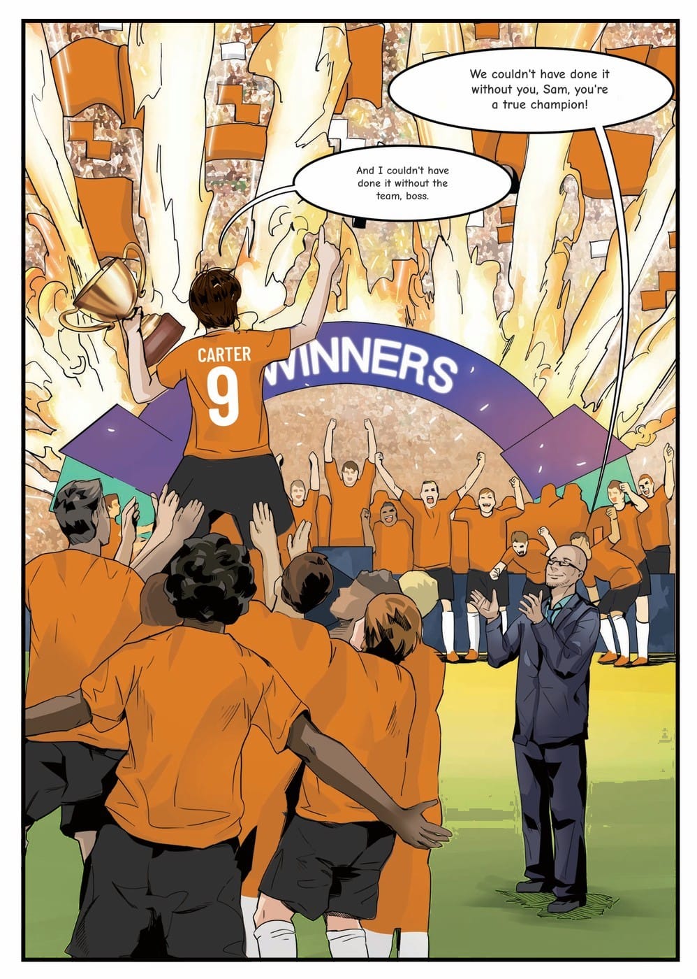 The winning moment — a page from the personalised Dundee United book