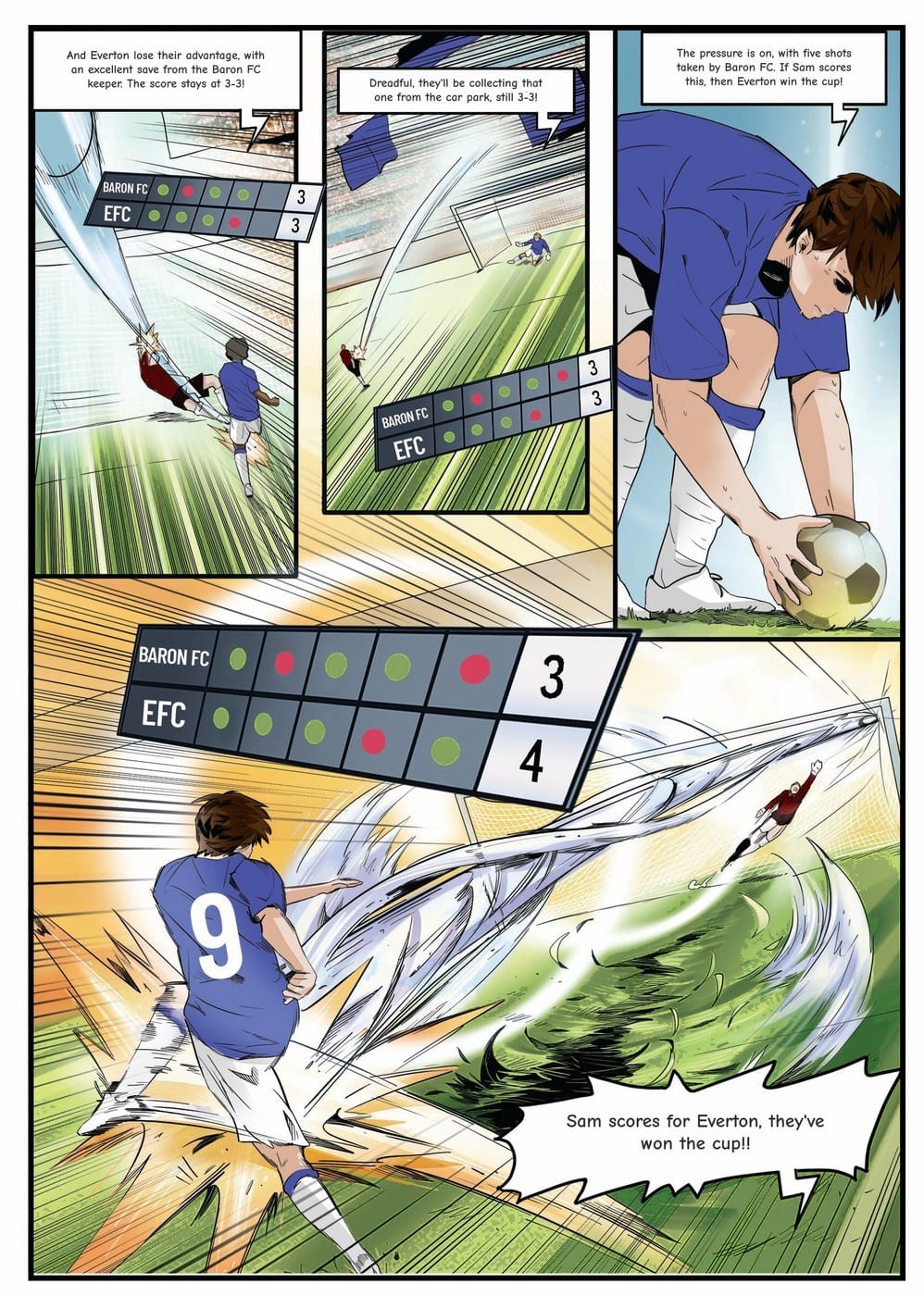 Playing in the cup final — a page from the personalised Everton book