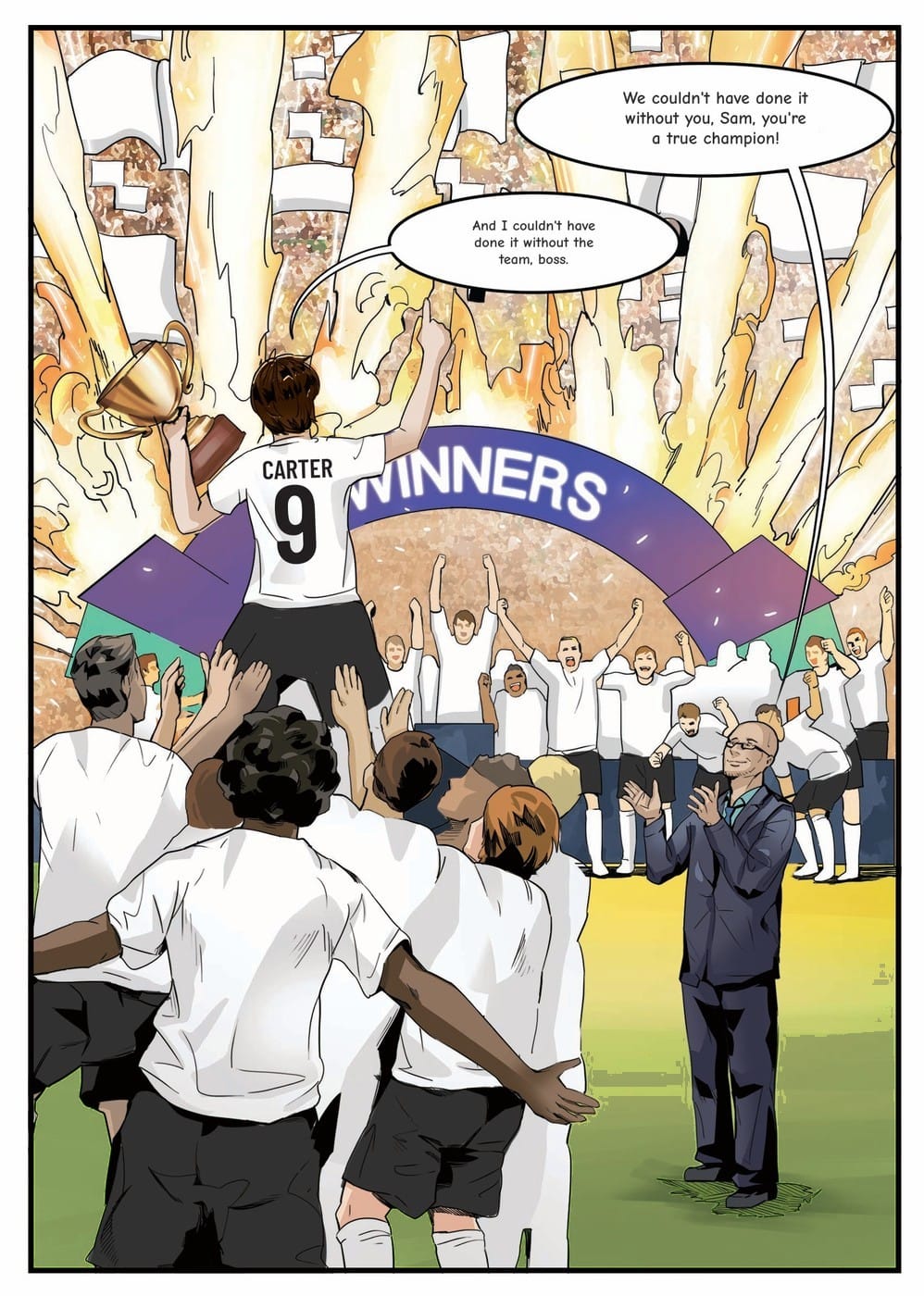 The winning moment — a page from the personalised Fulham book
