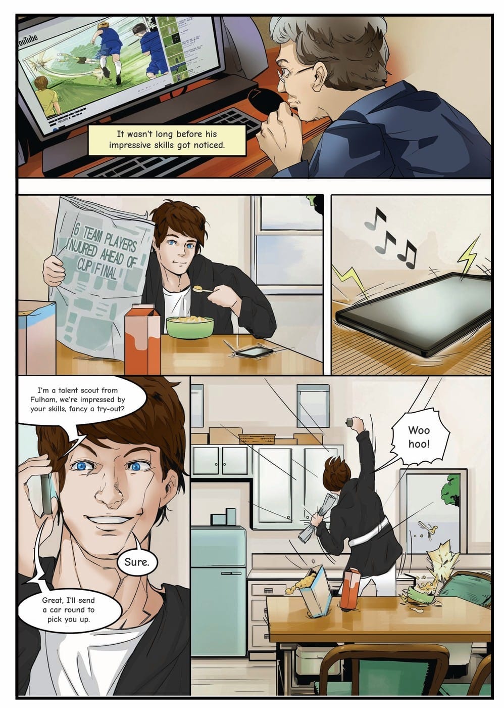 Your child gets scouted by Fulham — a page from the personalised book
