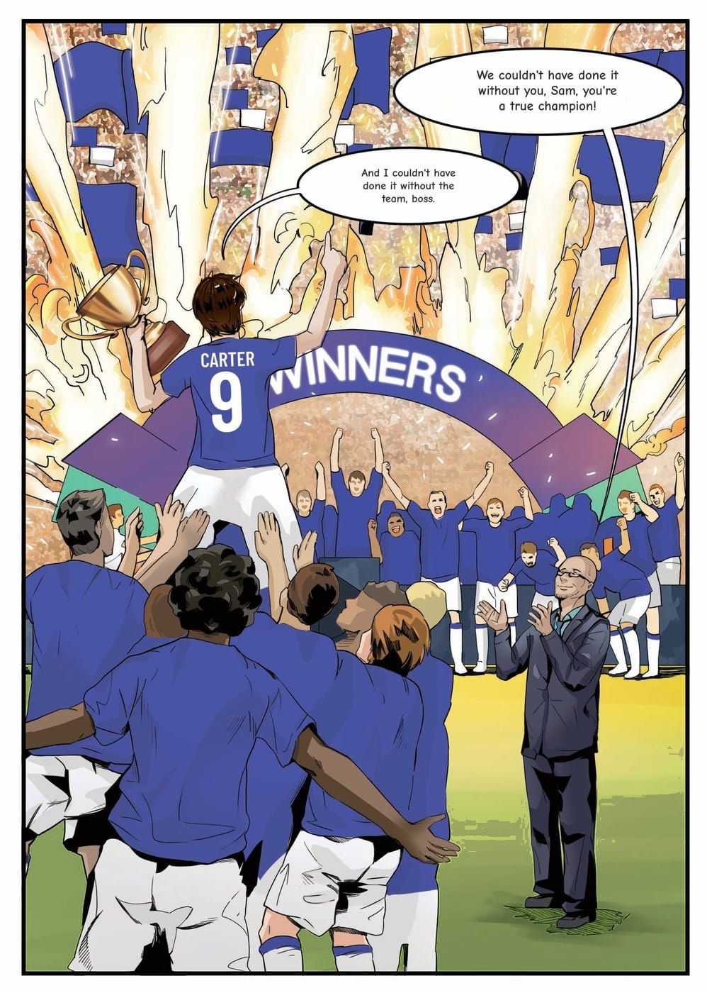 The winning moment — a page from the personalised Ipswich Town book