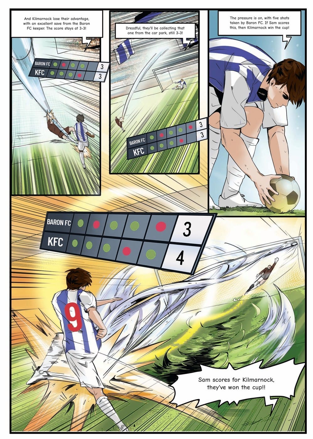 Playing in the cup final — a page from the personalised Kilmarnock book