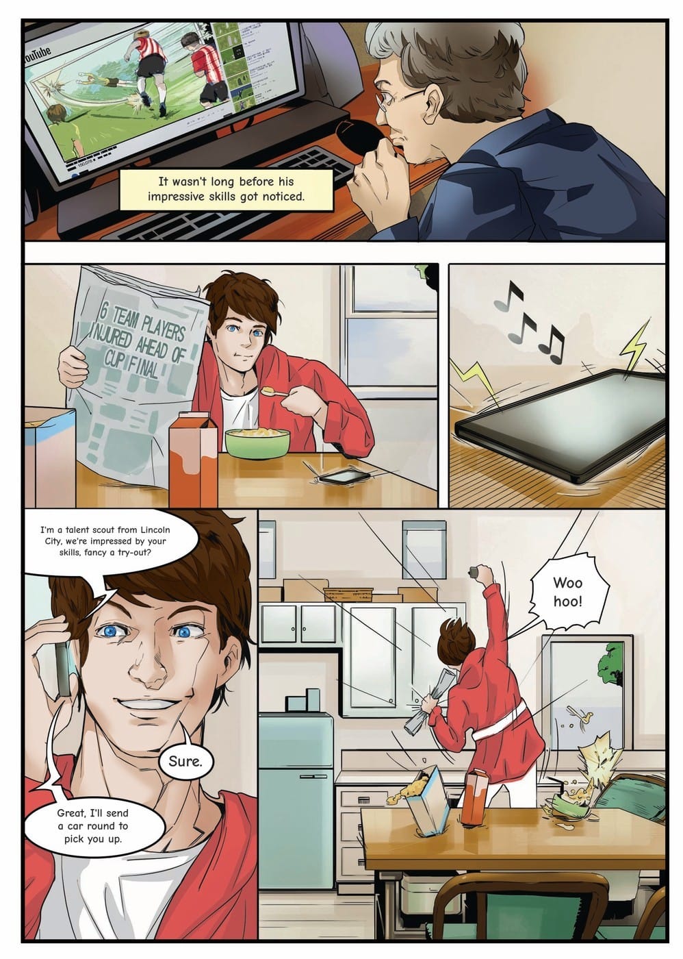 Your child gets scouted by Lincoln City — a page from the personalised book