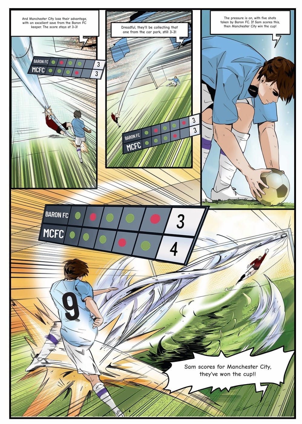 Playing in the cup final — a page from the personalised Manchester City book