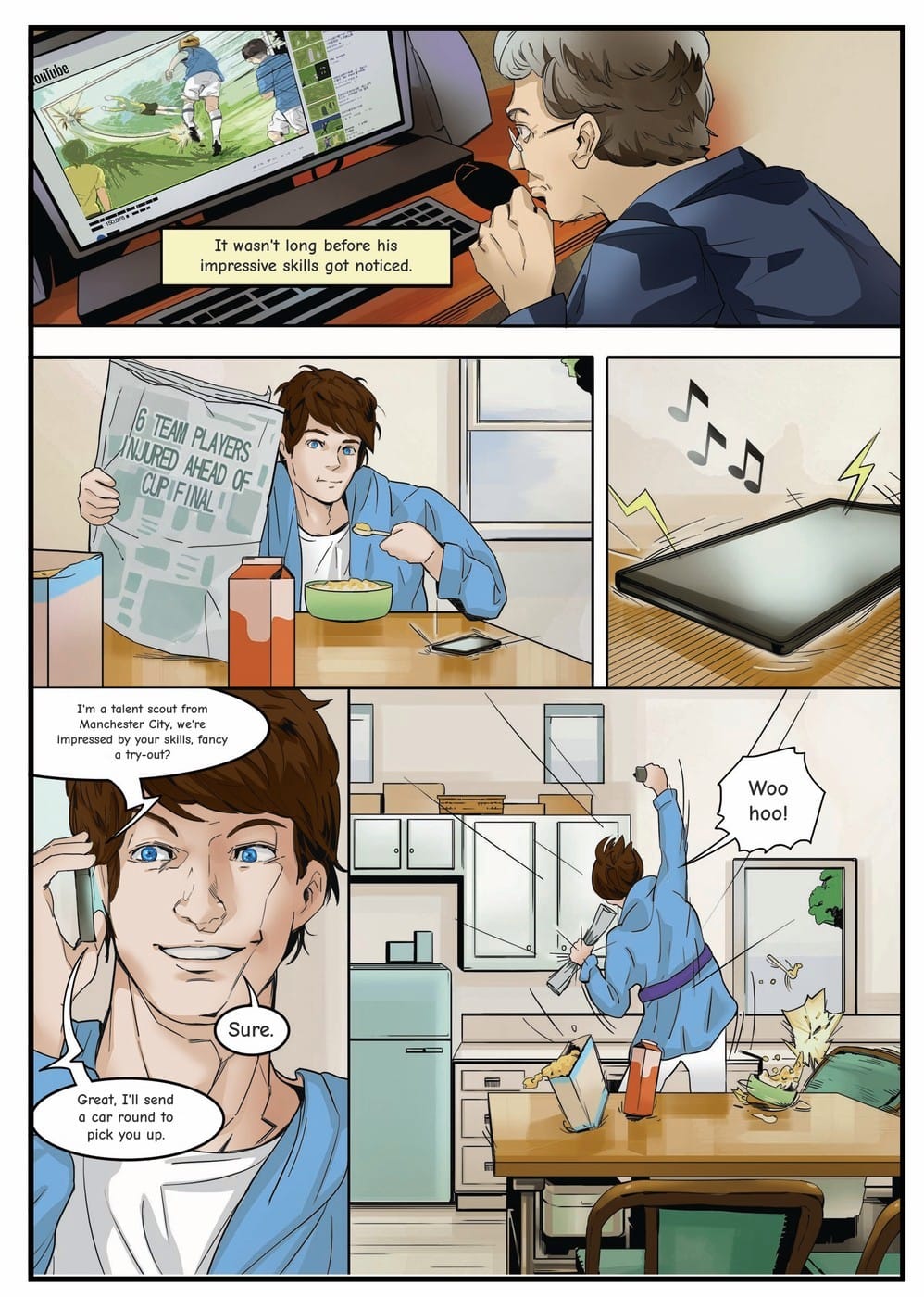 Your child gets scouted by Manchester City — a page from the personalised book