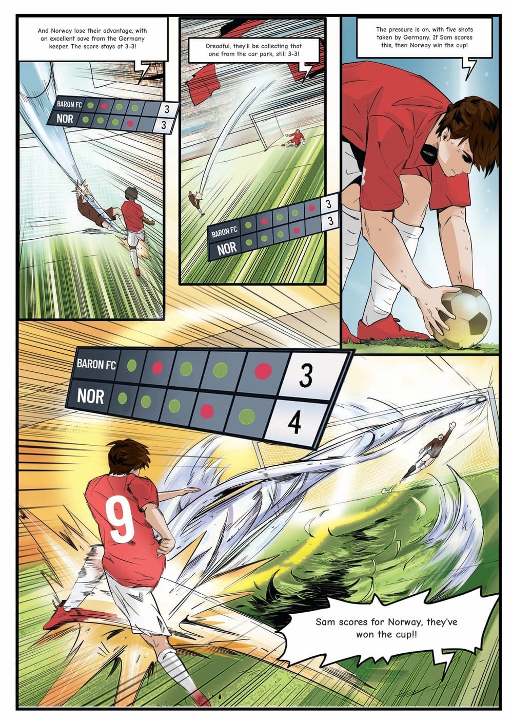 Playing in the cup final — a page from the personalised Norway book