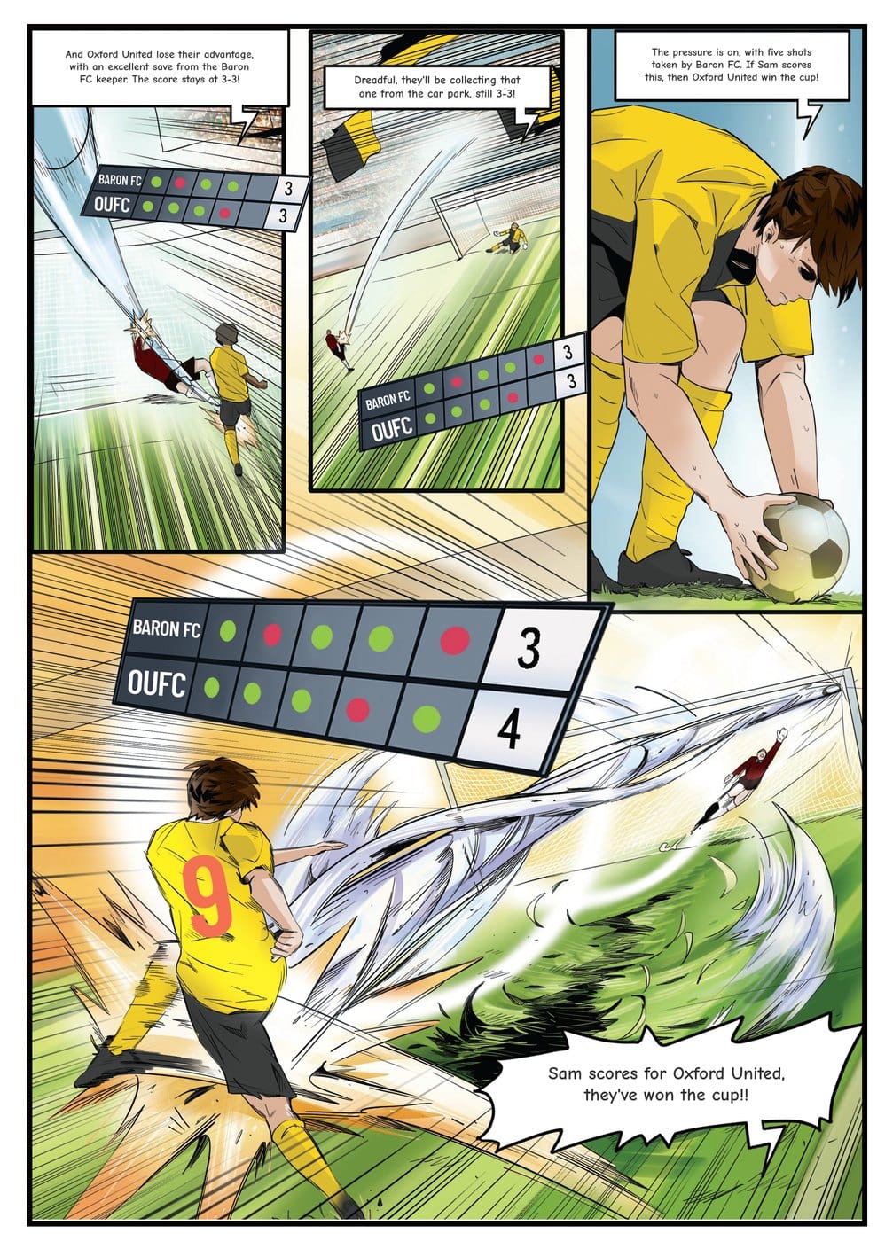 Your child gets scouted by Oxford United — a page from the personalised book