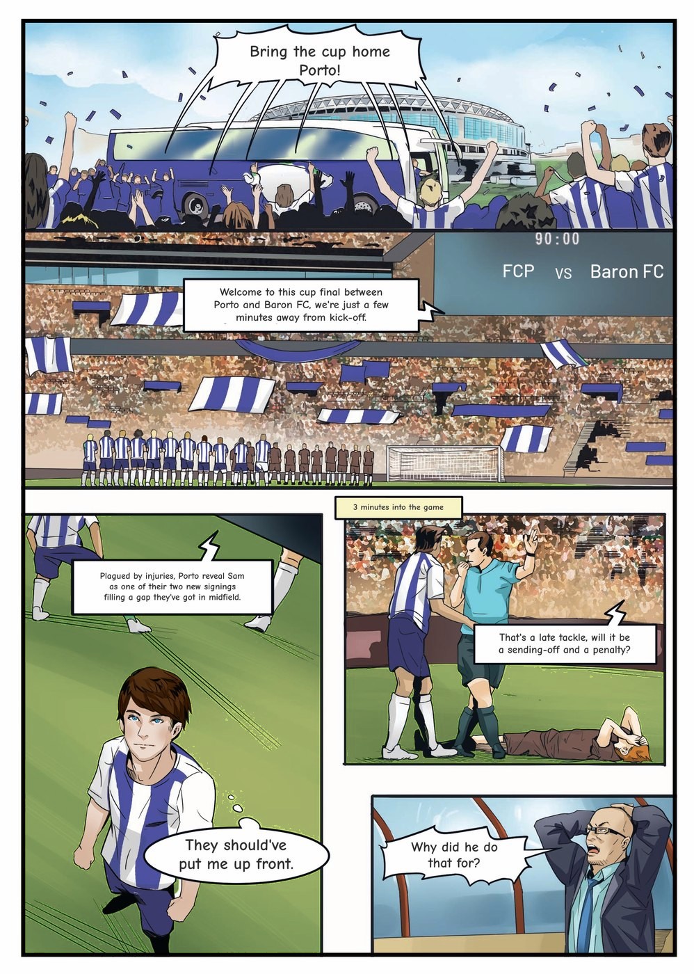 A page from inside the personalised Porto book