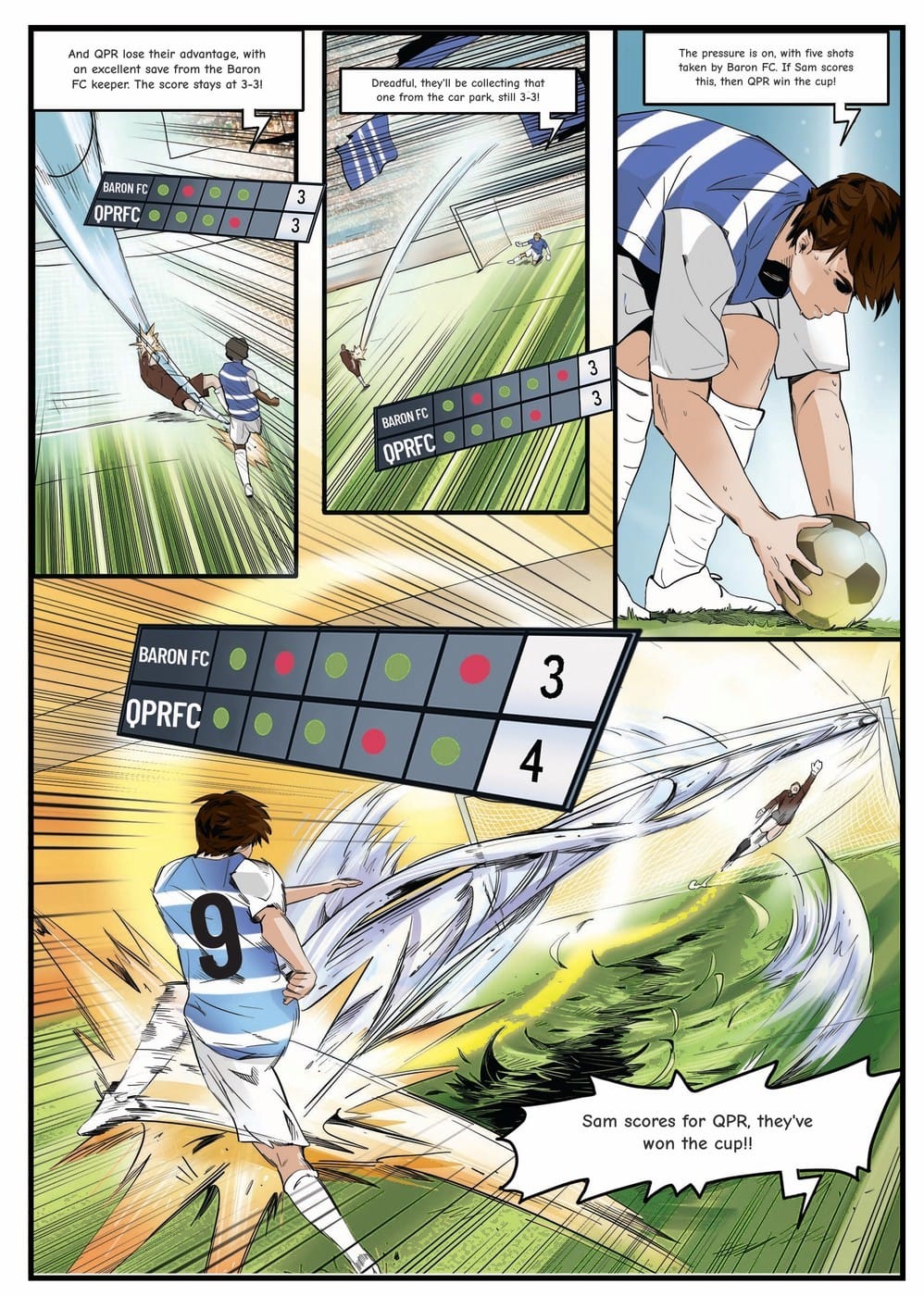 Playing in the cup final — a page from the personalised Queens Park Rangers book