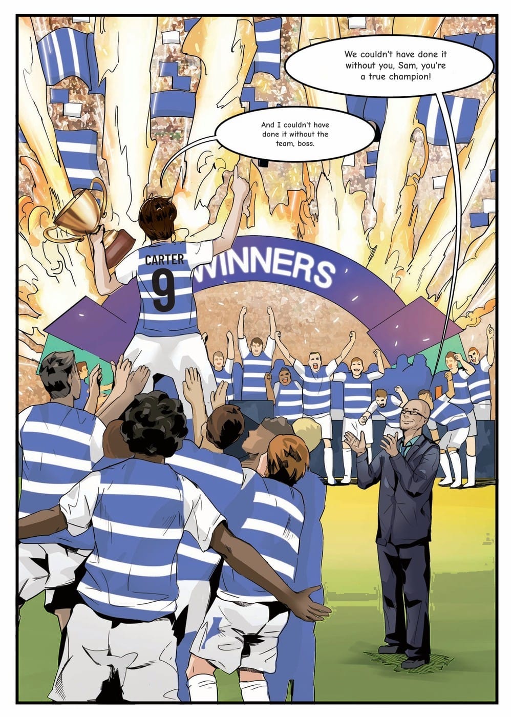 The winning moment — a page from the personalised Queens Park Rangers book