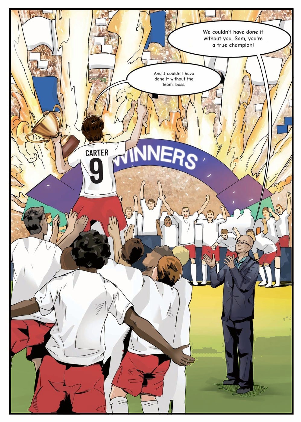 The winning moment — a page from the personalised RB Leipzig book