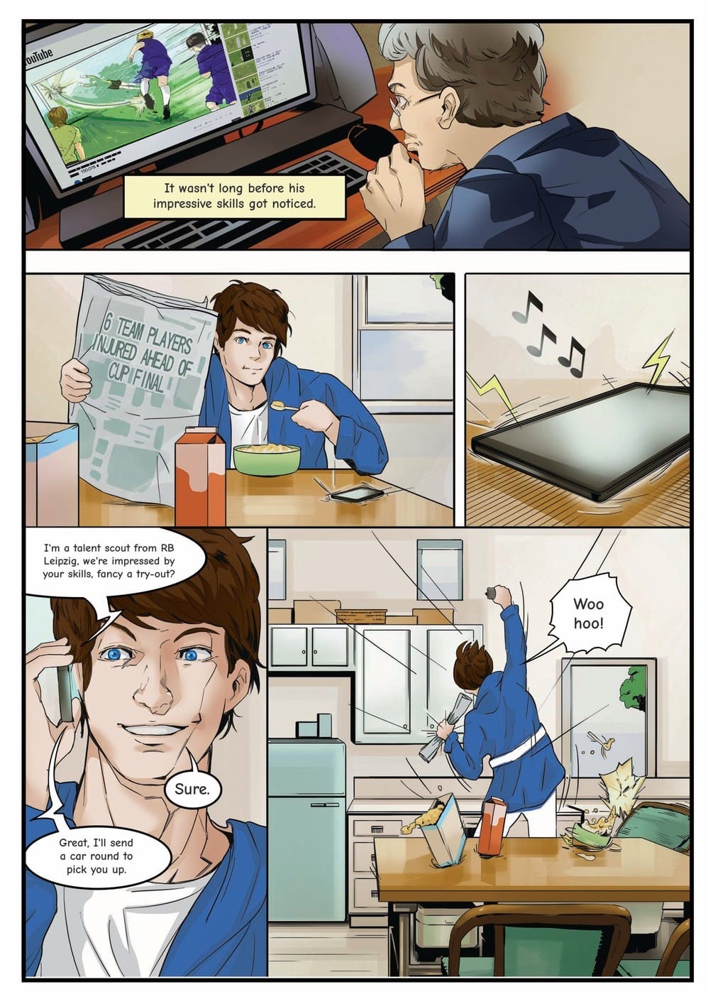 Your child gets scouted by RB Leipzig — a page from the personalised book