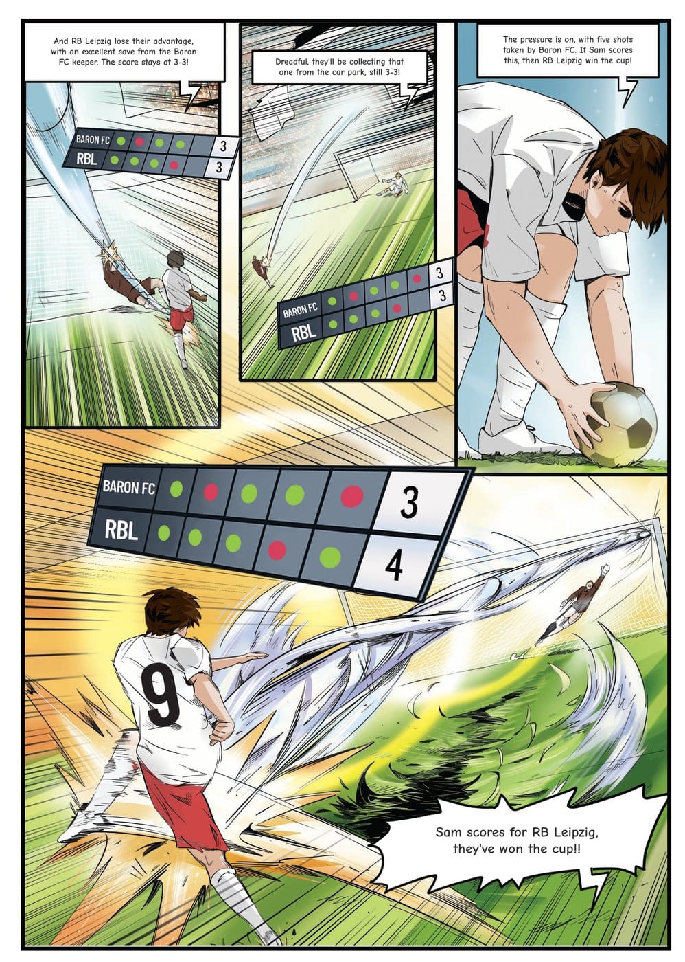 A page from inside the personalised RB Leipzig book