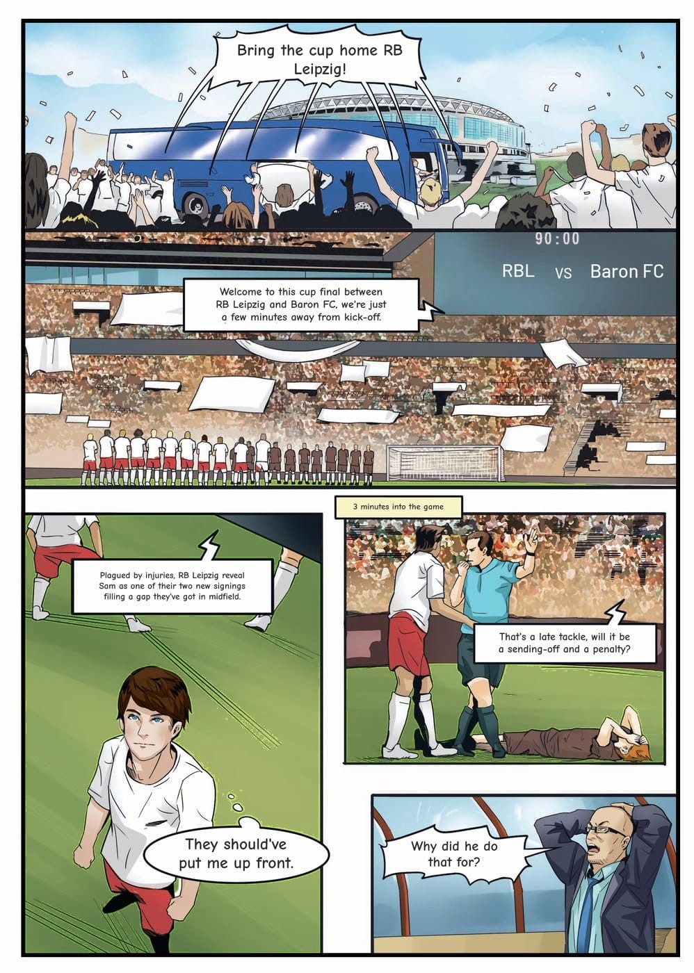 A page from inside the personalised RB Leipzig book