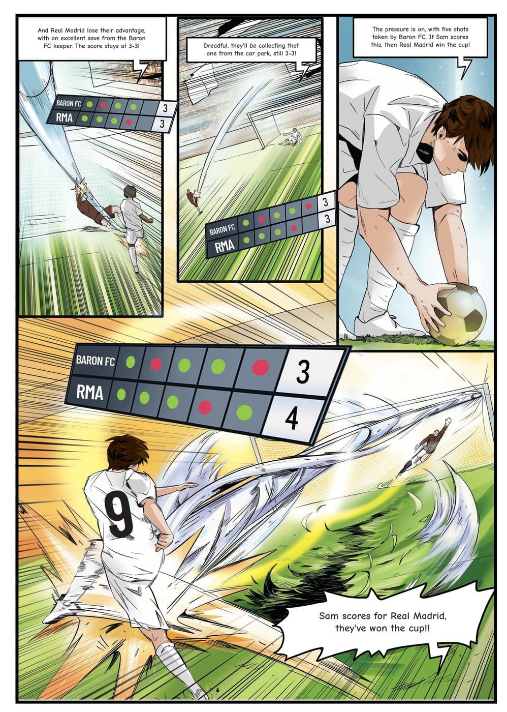 A page from inside the personalised Real Madrid book