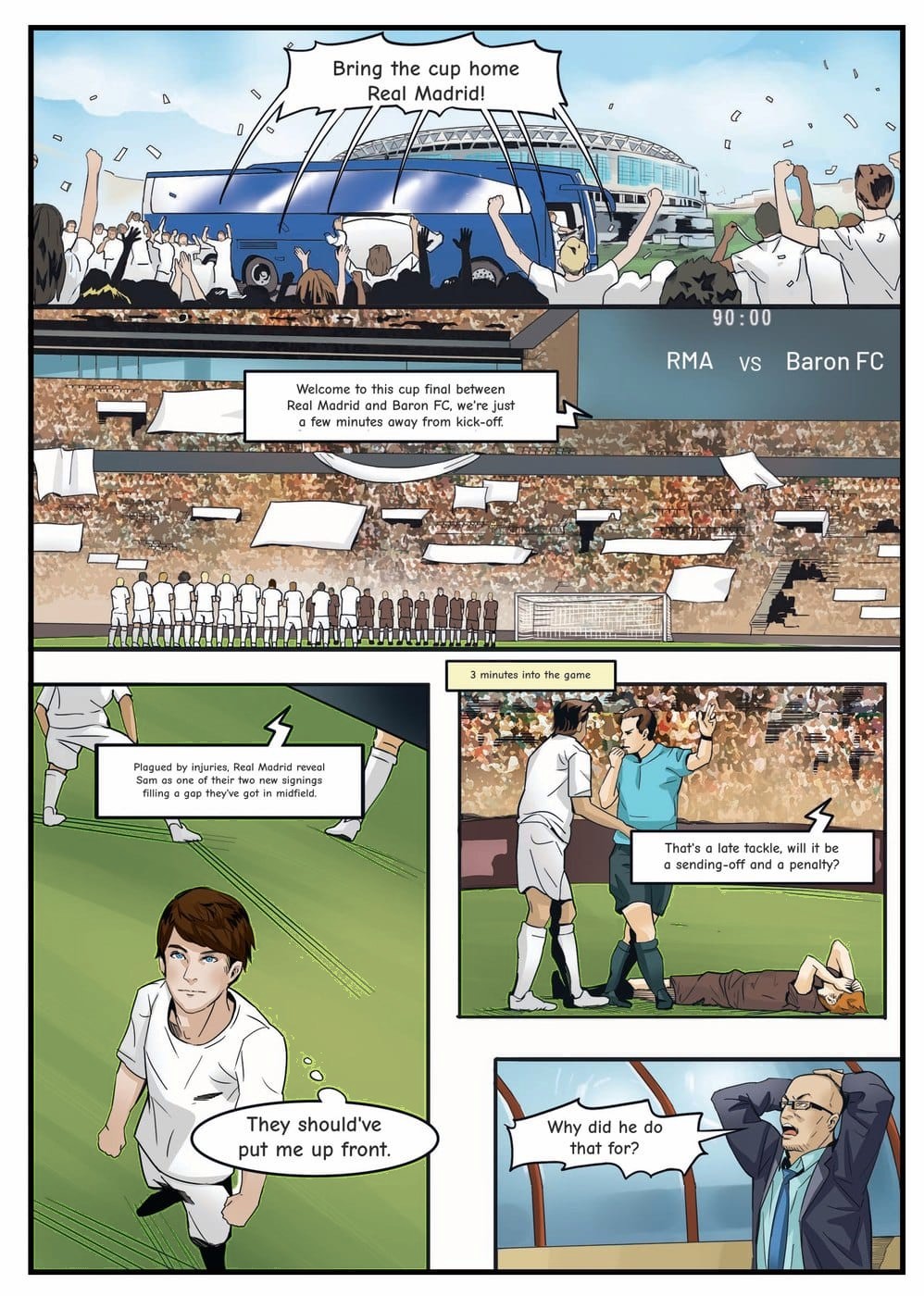 A page from inside the personalised Real Madrid book
