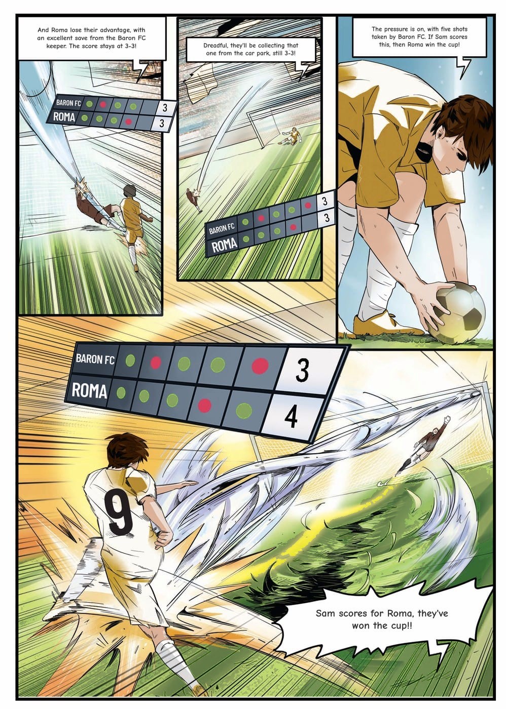Playing in the cup final — a page from the personalised Roma book