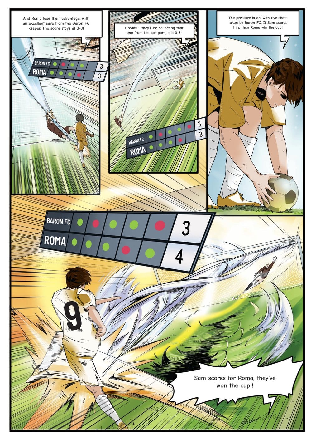 A page from inside the personalised Roma book