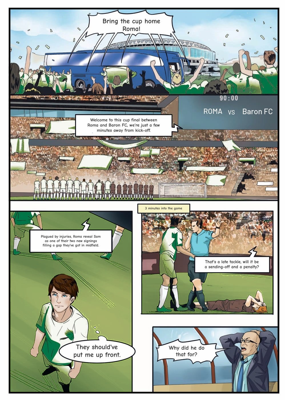 A page from inside the personalised Roma book