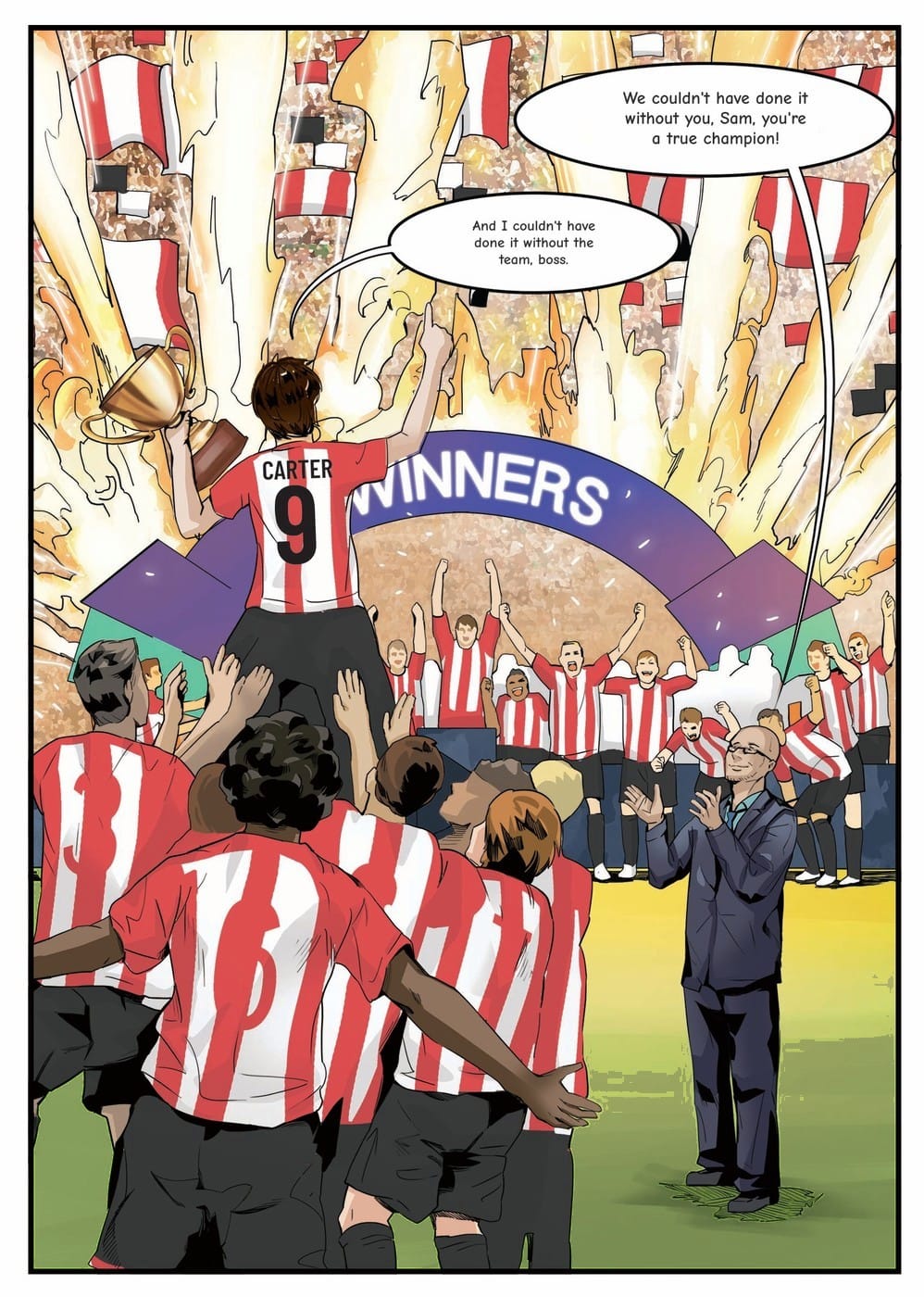 The winning moment — a page from the personalised Sheffield United book