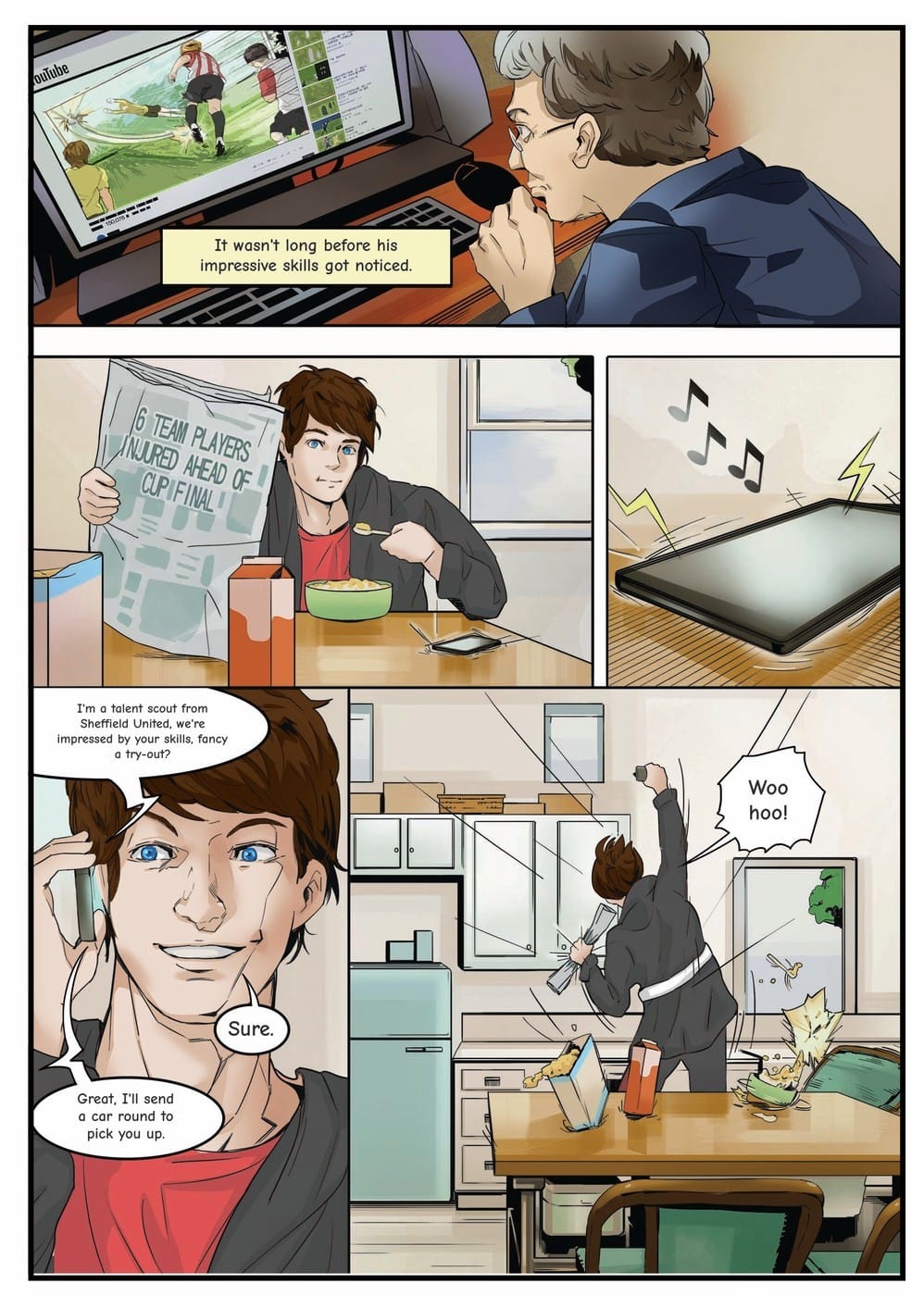 Your child gets scouted by Sheffield United — a page from the personalised book
