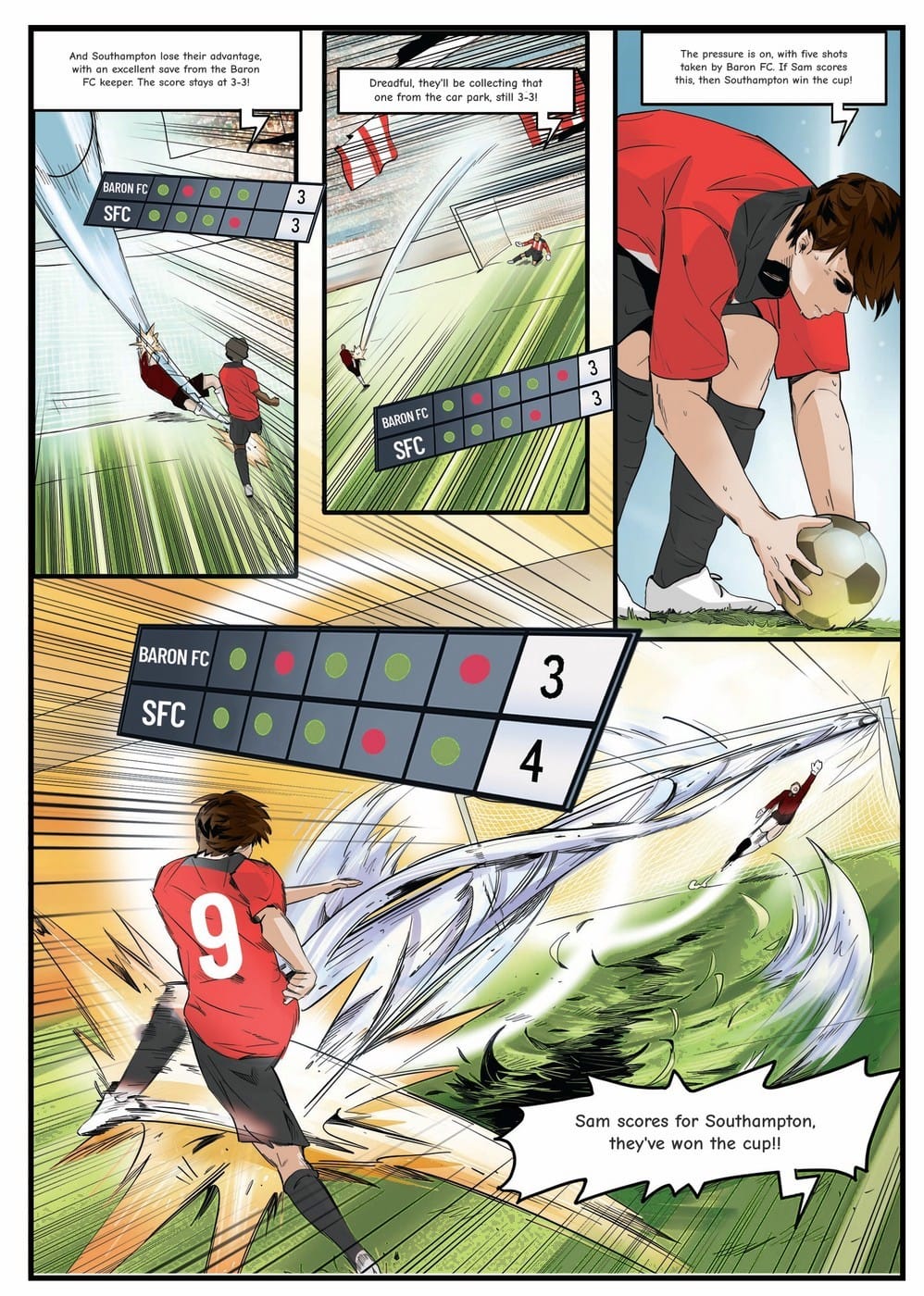 Playing in the cup final — a page from the personalised Southampton book
