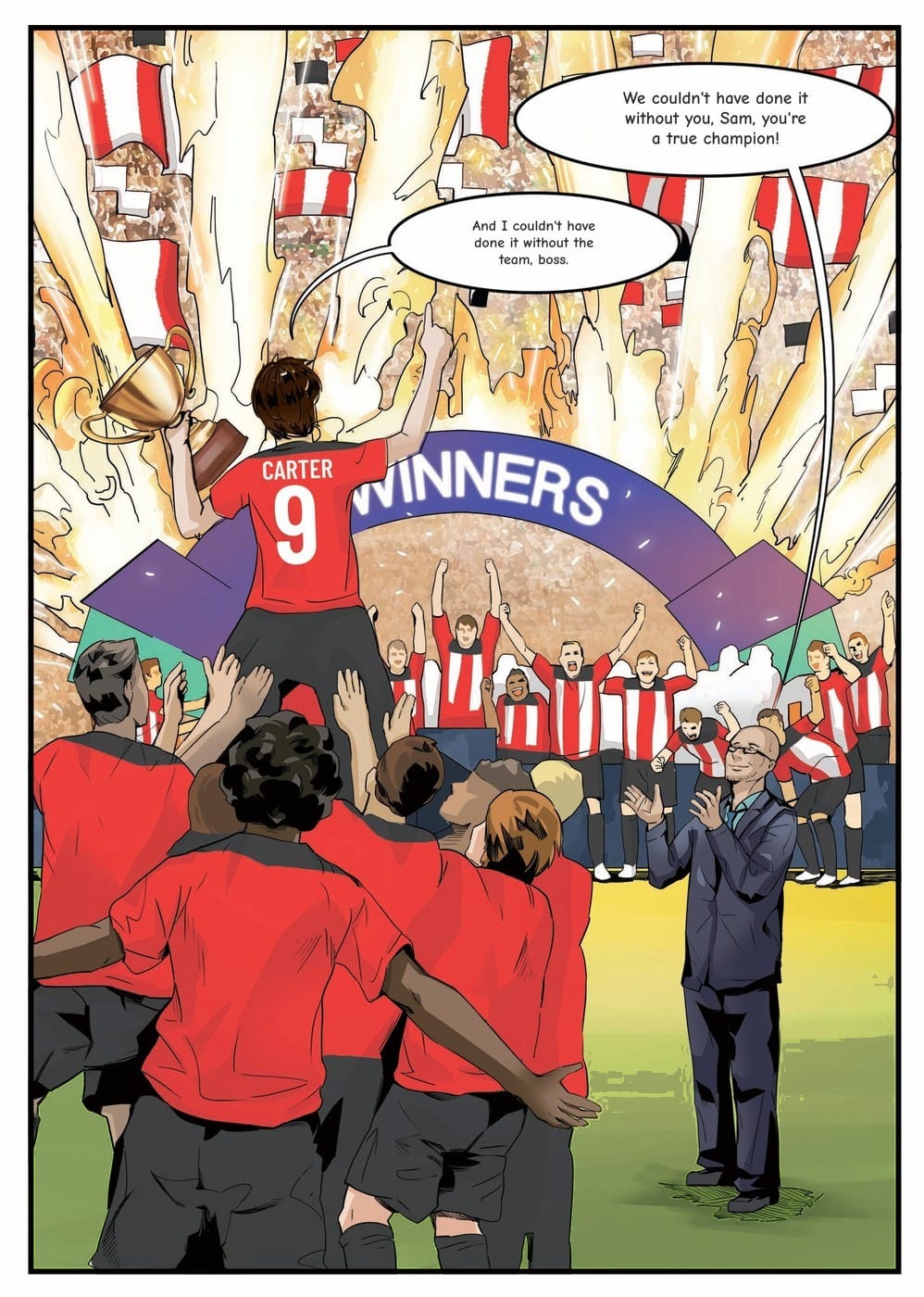 The winning moment — a page from the personalised Southampton book