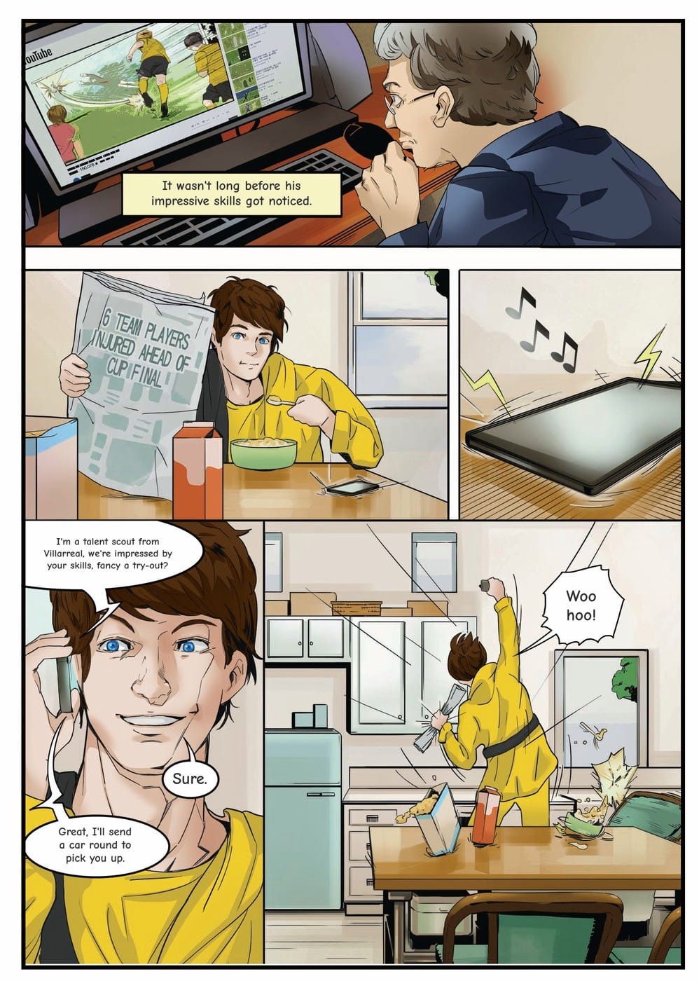 Your child gets scouted by Villarreal — a page from the personalised book